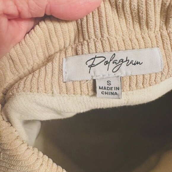 Polagram Beige-White Patchwork Button-Up Corduroy-Cotton Sachet Oversized  S - Picture 8 of 8